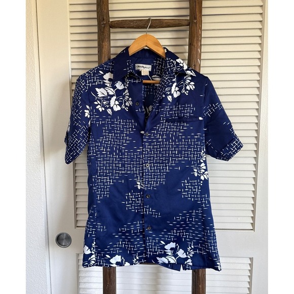 Tori Richard Hawaiian Shirt Floral Print Short Sleeve Button Up Blue Size XS - Picture 1 of 5